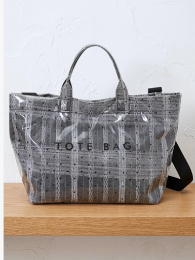 Glossy Tote Vinyl Bag Jeweled