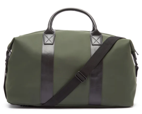 Hudson Duffel Bag in Hunter Green - water-resistant travel duffel with leather handles, premium corporate gift for him, nationwide delivery from New York City and Long Island gift store