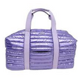 Lavender Lemonbella Cassie puffer duffel bag - quilted metallic shimmer, weekend travel bag, Mother's Day gift, Long Island NYC gift store