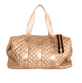 Champagne Debra Diamond quilted weekender duffel - polished diamond quilt design, overnight travel bag, corporate gift for women, nationwide delivery