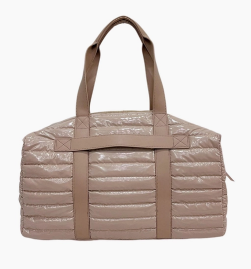 Lemonbella Weekender Puffer Duffel Bag Fawn
