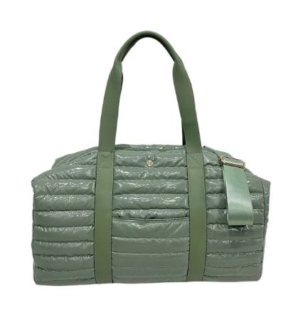 Lemonbella Weekender Duffel Bag | Black Polkadot