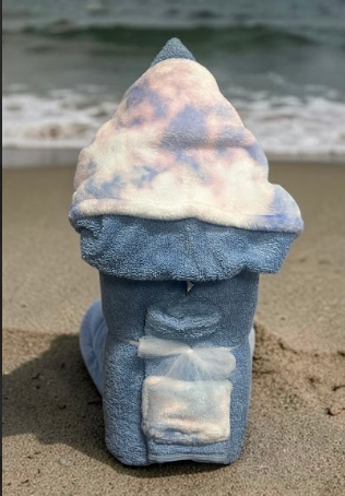 Light blue pastel tie dye hooded towel - a charming poolside or bath time gift for babies and toddlers, delivered anywhere in the US