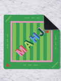 Green and Pink Non-Slip Mahjong Tile Mat - 33x33 smooth surface mahjong accessory, birthday and holiday gift for her | The Pampered Professional