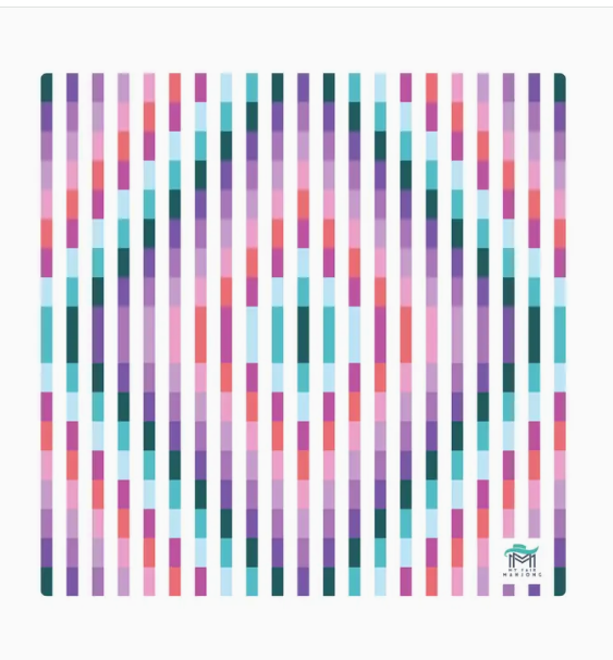 Non-slip mahjong mat gift - 33x33 Laugh Lines mahjong accessory for birthdays, Mother's Day, bridal showers, and holidays, from The Pampered Professional NYC