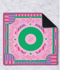 Non-Slip Mahjong Tile Mat - Pink & Green Stripes