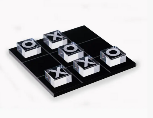Black and white acrylic tic-tac-toe game - modern home decor and corporate gift for men and women - birthday and housewarming gift from NYC delivered nationwide - The Pampered Professional