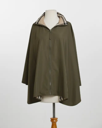 Olive Plaid Rain Poncho with Pockets - Corporate Gift Delivered Nationwide from Long Island NY