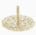 Olivia Riegel Dogwood ring holder - gold pewter with dogwood blossoms and European crystals - wedding gift, bridesmaid gift, bridal shower, engagement gift for women, NYC and Long Island