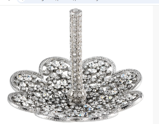 Olivia Riegel Princess Silver Crystal ring holder - silver pewter with hand-set European crystals - wedding gift, bridesmaid gift, bridal shower, engagement gift, luxury gift for women