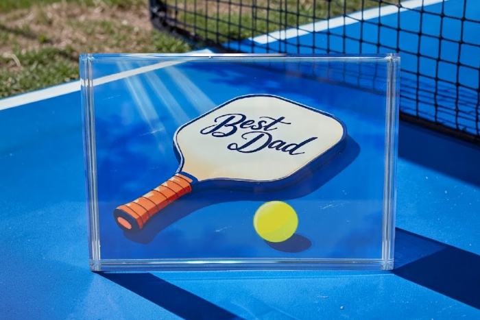 Pickleball Crystal Paperweight Gift for Him - unique desk decor for pickleball players, Father's Day and holiday gift, nationwide delivery | The Pampered Professional