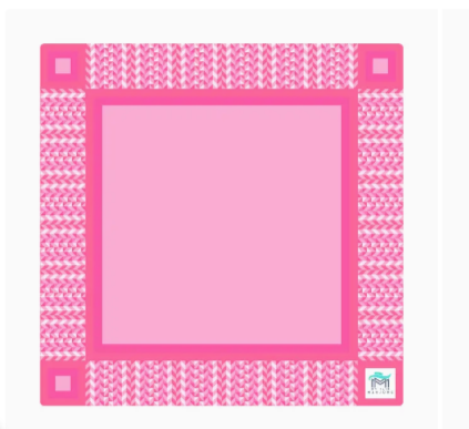 Non-slip mahjong tile mat in Pink Prism, 33x33 inches - smooth surface for easy tile sliding, luxury mahjong accessory gift, NYC gift shop nationwide delivery