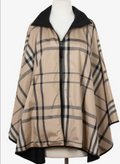 Black and Plaid Reversible Rain Poncho - SPORTYRAP Water-Repellent Travel Wrap | The Pampered Professional, NYC
