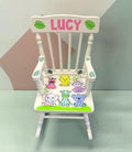 Personalized pastel animals rocking chair for toddlers - custom nursery keepsake baby shower and birthday gift - ships nationwide - The Pampered Professional
