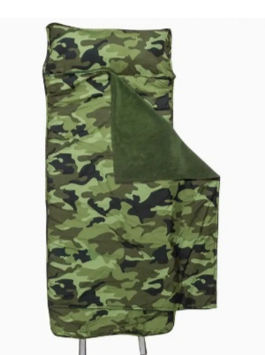 Personalized green camouflage kids nap mat with built-in pillow and blanket - custom name gift for kids, preschool & daycare - nationwide delivery from The Pampered Professional, Long Island NY