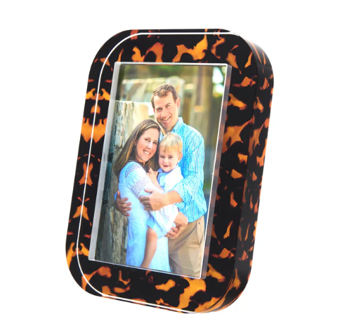 Tara Wilson tortoise glass picture frame 4x6 - stylish home decor gift for her - bat mitzvah teen dorm room gift - NYC and nationwide delivery - The Pampered Professional