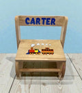 Train themed step stool for toddlers - personalized new baby corporate and birthday gift - NYC and nationwide delivery - The Pampered Professional