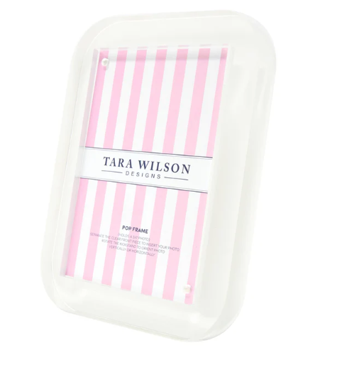 White glass picture frame 4x6 by Tara Wilson - elegant home decor and gift for women - bat mitzvah birthday housewarming - NYC and nationwide delivery - The Pampered Professional